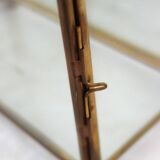 Paire de vitrines laiton doré, verre, miroir années 60