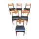 Series of 4 Old Scandinavian Chairs Wood Teck - Skai Skaï Black Vintage