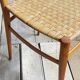 Pair of mid-century woven-seat dining chairs by G.B. Marangoni, Italy 1950s