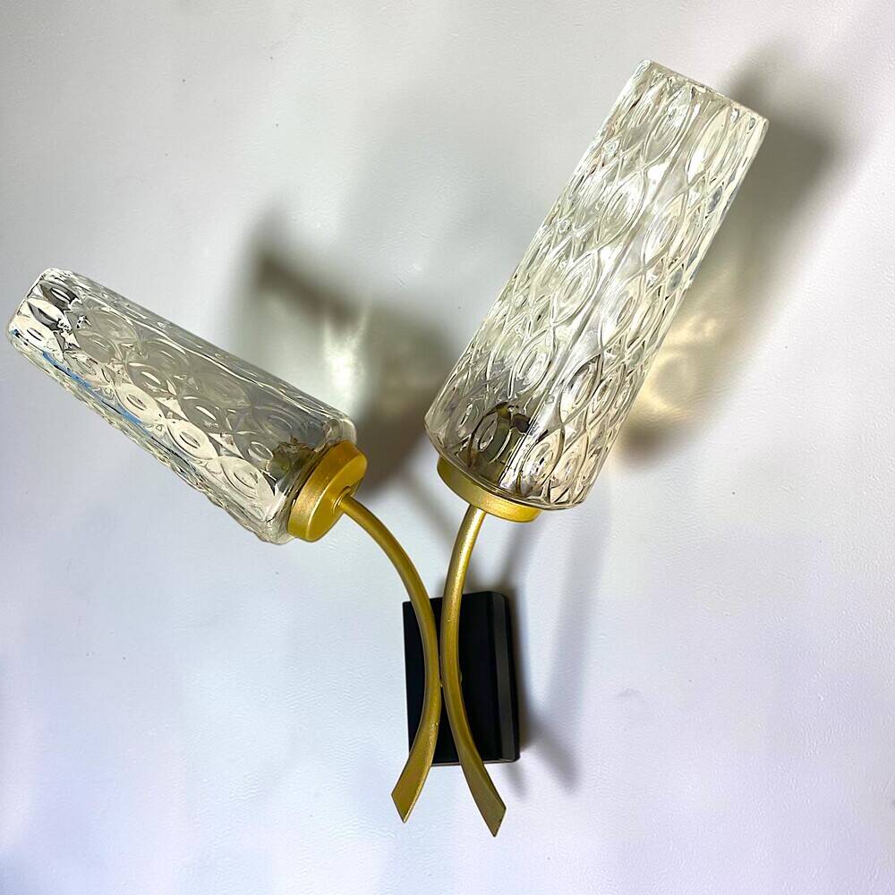 Mid Century Modern 1950s double wall sconce lamp