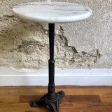 Marble and cast iron pedestal table