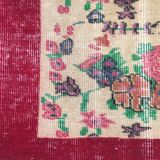 Old tribal handmade distressed persian wool rug country house chic turkish 192x108cm