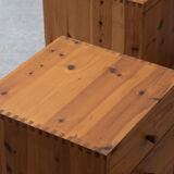 Set of 2 pine cube cabinets in the style of ate van apeldoorn, dutch design, 1960’s