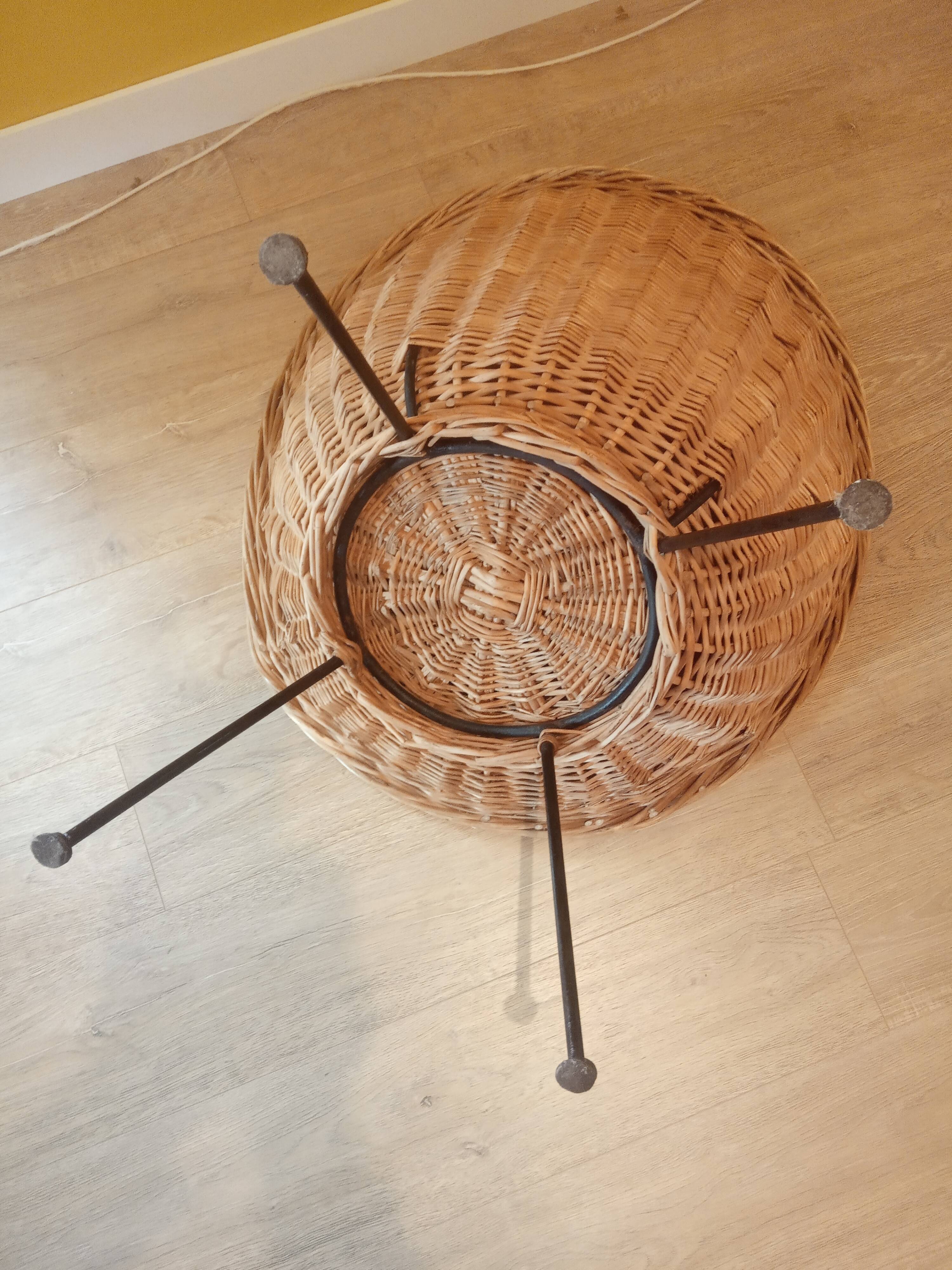 Vintage rattan basket armchairs