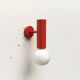 Mid-century minimalist red wall lamp, set of 2.