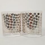 Set of glasses with 90s silver decoration Paola Navone for Egizia