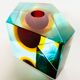 Single-flower vase Sommerso Murano design Luigi Mandruzzato, 60s