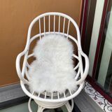 White rattan swivel chair
