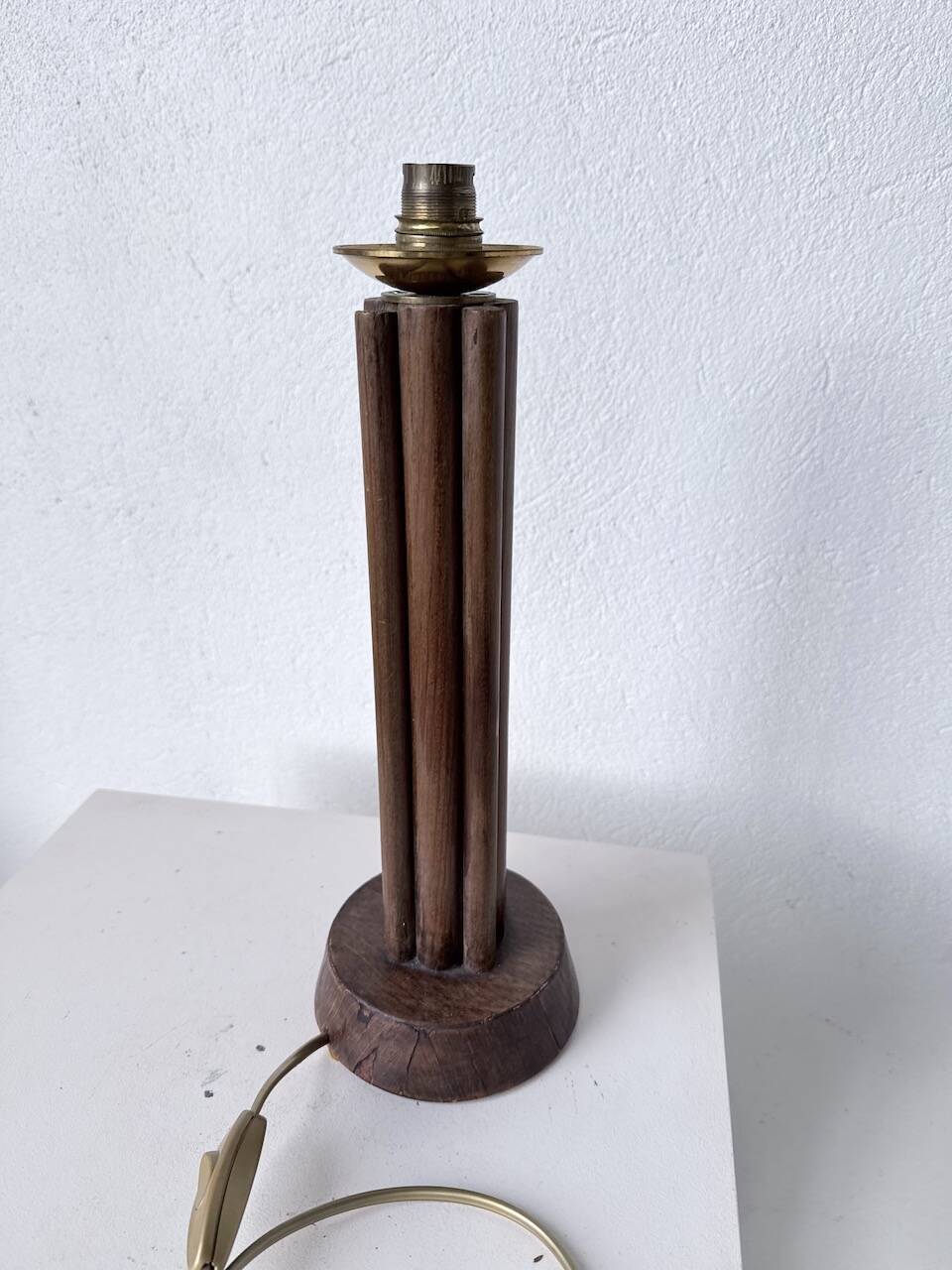 1940s Art Deco oak desk lamp