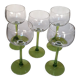 5 glasses with feet vintage white wine
