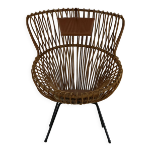 Fauteuil en rotin design hollandais