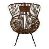 Fauteuil en rotin design hollandais pour Rohé Noordwolde Holland
