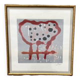 Screen printing and glazed gilded wood frame