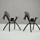 Set of 6 Black Metal Farm Animal Candleholders — Gunnar Ander for Ystad-Metall, Sweden, 1960s