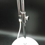 White flexible aluminor chrome and sheet metal table lamp 1970 pop art design