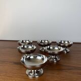 set of 6 stainless steel dessert bowls, 1970