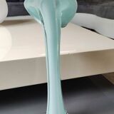 Soliflore vase in floral shape/Arum Flower. In opaline/blown glass. High 34 cm