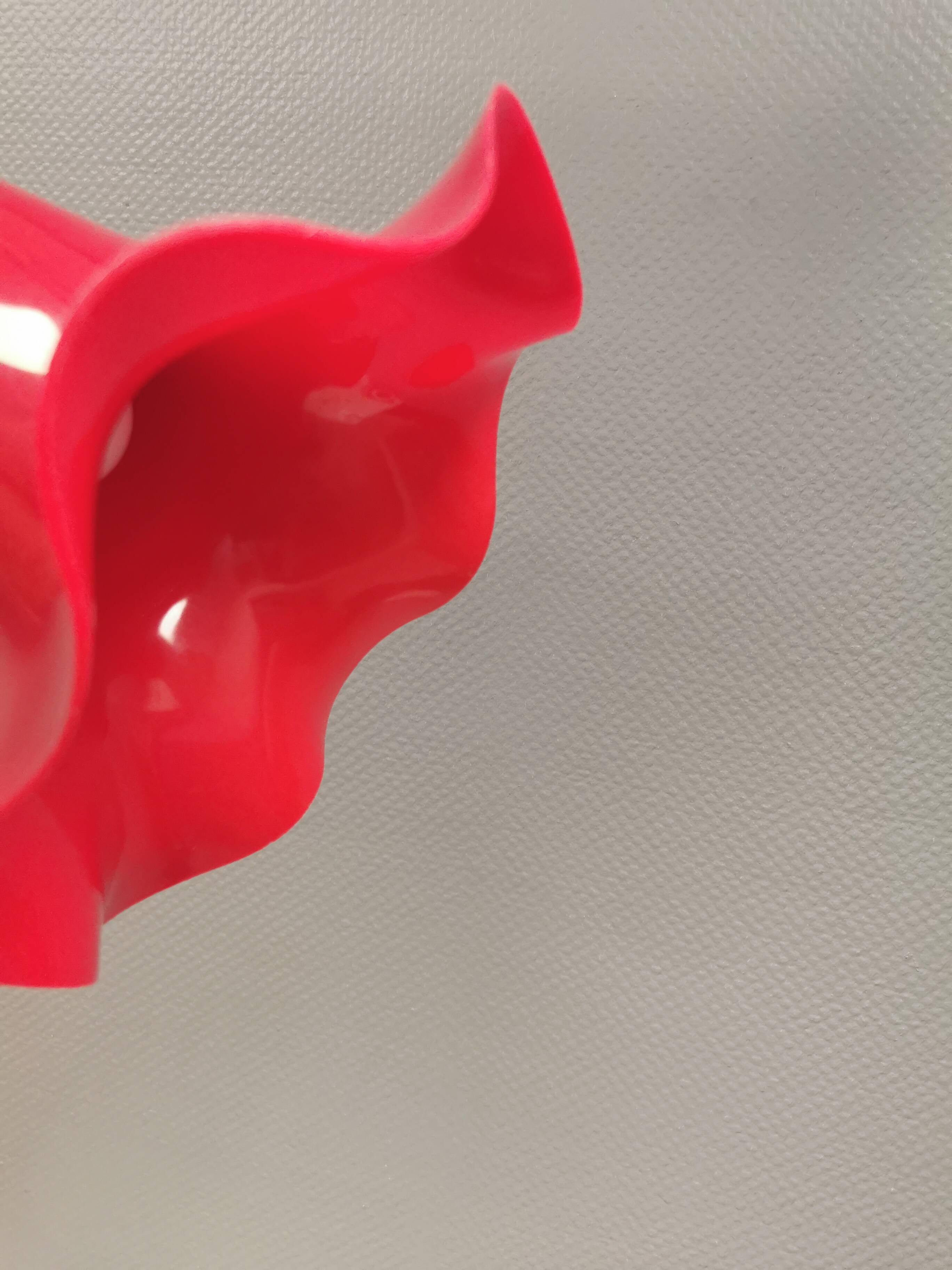 Red vintage hanging lamp made from ABC plastic. Denmark 1980s