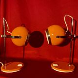 Pair of eye ball lamps, space age, 70s