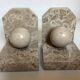 Pair of beige marble bookends.