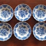 12 assiettes creuses anglaises Ridgway "Windsor" bleu