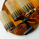 Mid century sconce wall lamp copper metal glass