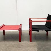 Mid-Century German Farmer Series chairs and table by Gerd Lange for Bofinger, 1960s, set of 5.