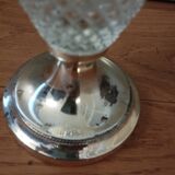 Old ewer in crystal and silver metal