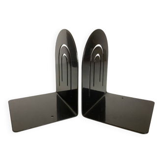 Pair of black metal bookends