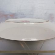 Plate china porcelainE enamelled family pink Lotus + Brand