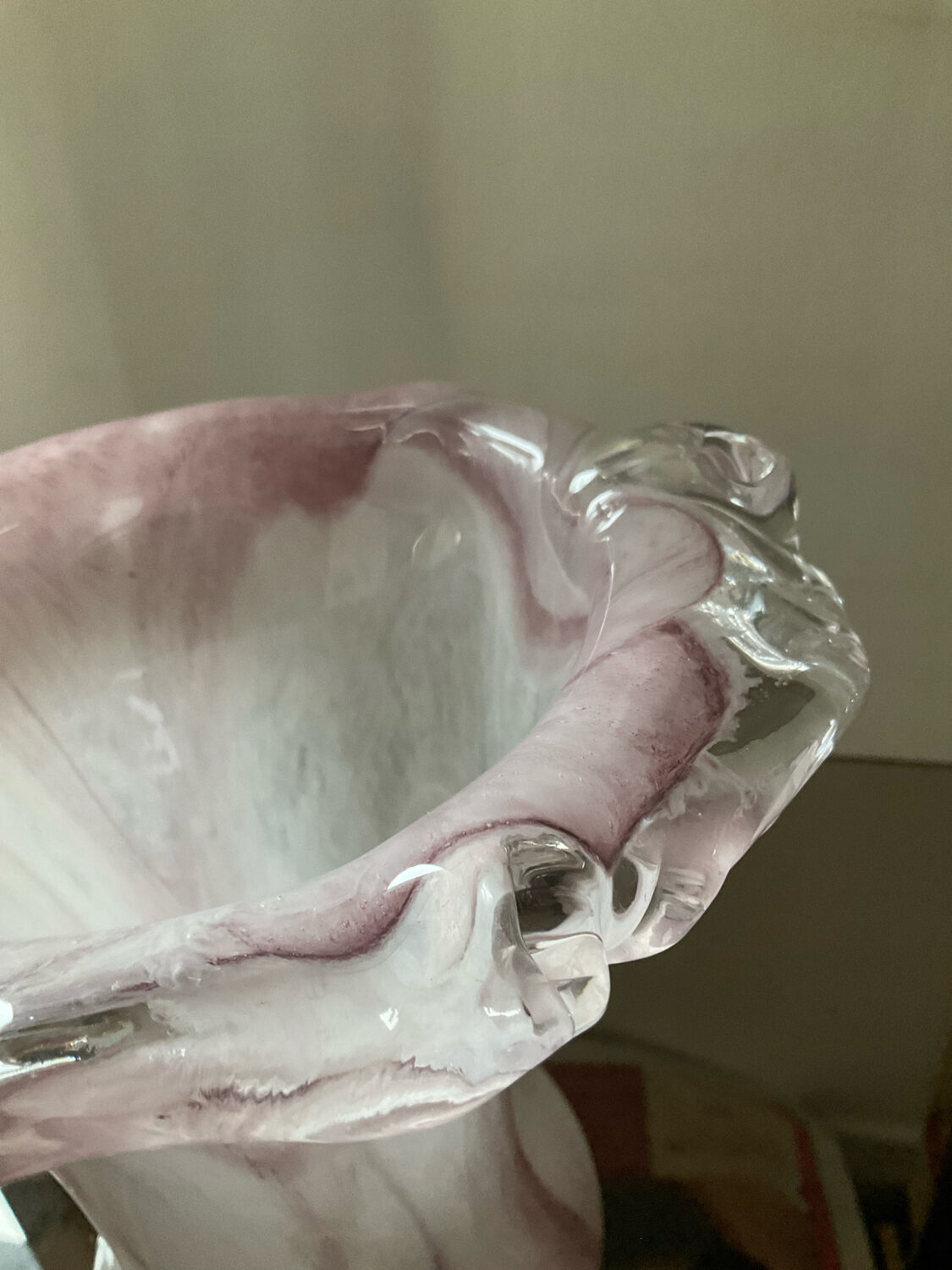 Vase champignon vintage en pâte de verre Murano