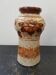 Vase céramique beige décor marron vintage