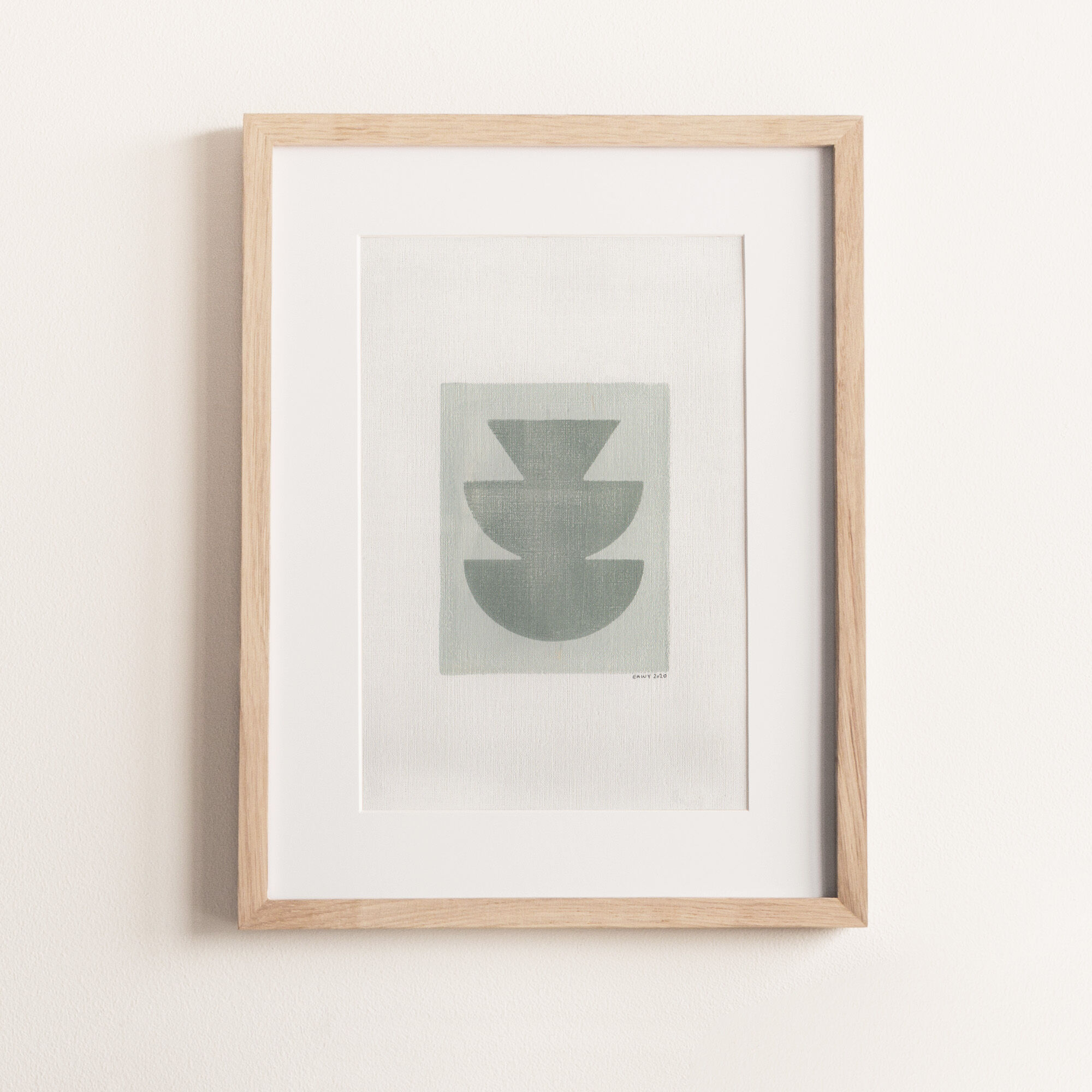 Painting on paper, Dated and signed abstract illustration