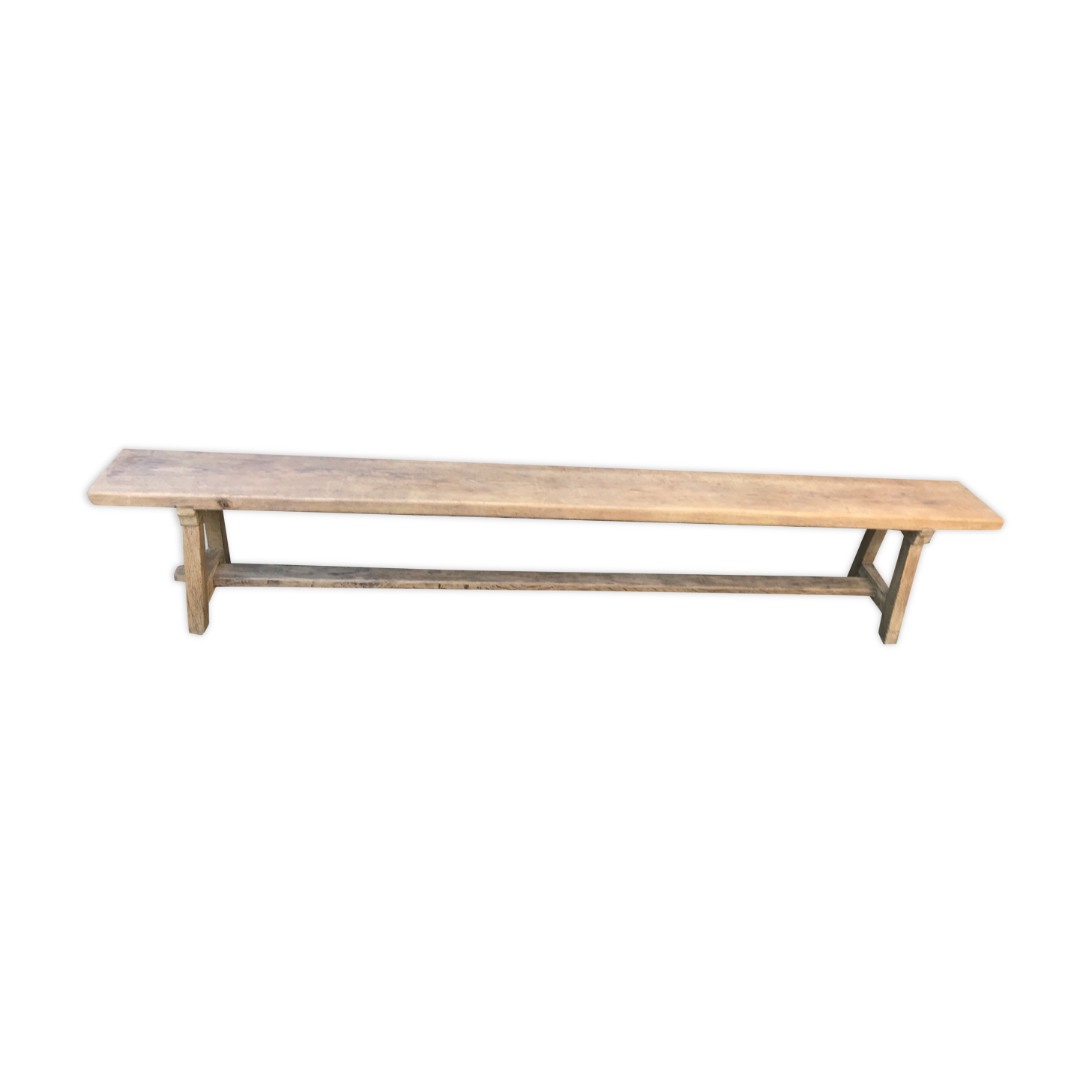 Striped oak bench