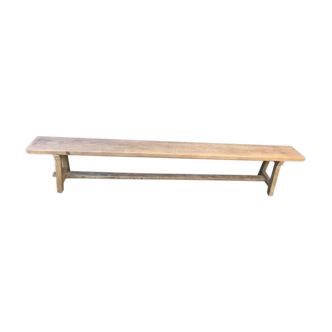 Striped oak bench