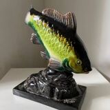 Poisson en plâtre émaillé vintage