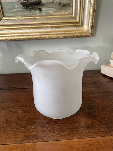 antique tulip lampshade in frosted glass