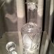 Pressed glass liqueur carafe molded table art