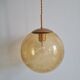 Suspension globe glass smokes amber bubble Peill & Putzler space age