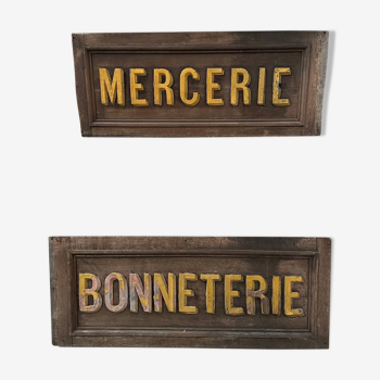 Former sign of Haberdashery and Bonneterie