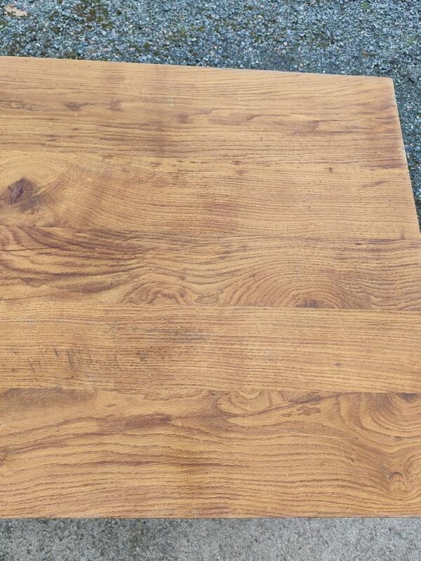 Duo table de ferme XXL 320 cm chêne pieds fuseaux