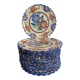 Henriot Quimper dessert plates, hand-painted earthenware.