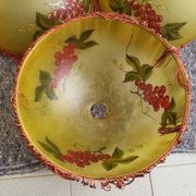 Set of 10 vintage 1960s glass shade lamps with grape decoration