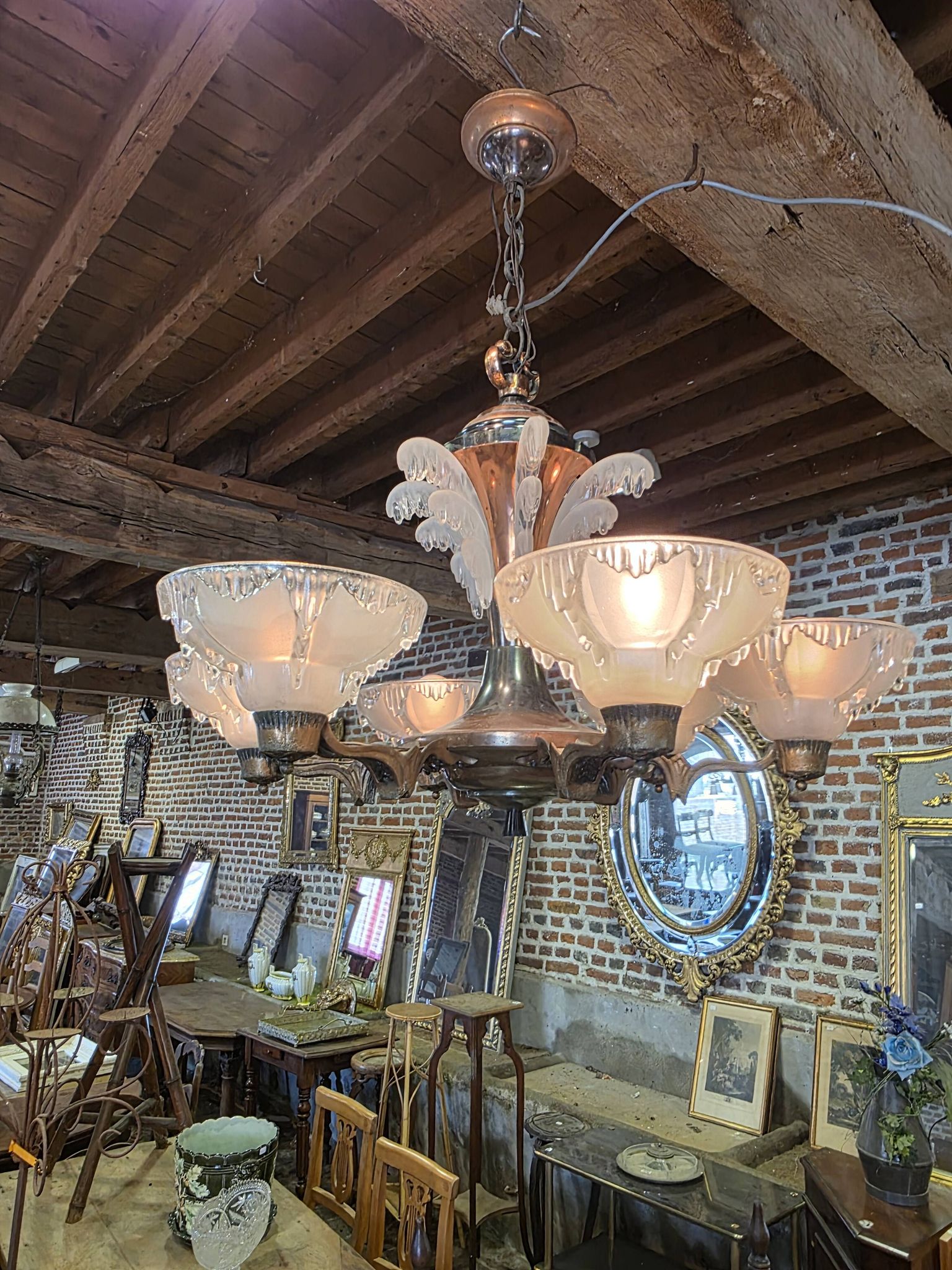 Ezan Art Deco 6-light chandelier