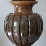 Pied de lampe balustre en onyx brun