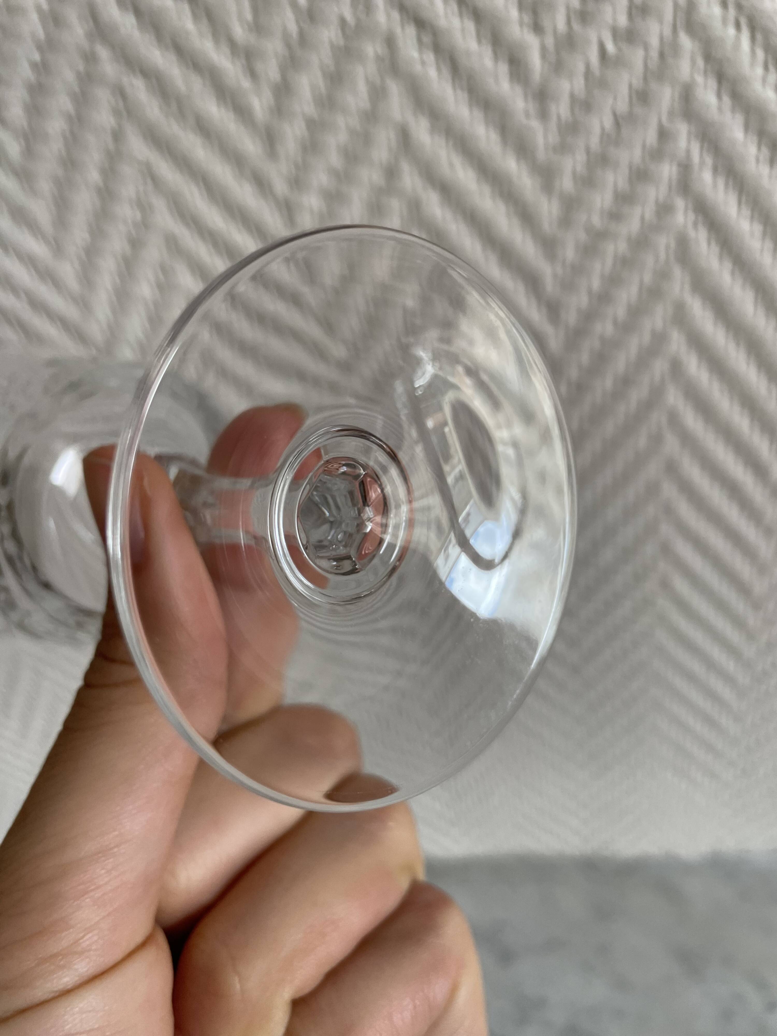 Saint Louis Camargue style palmette crystal stemmed glasses