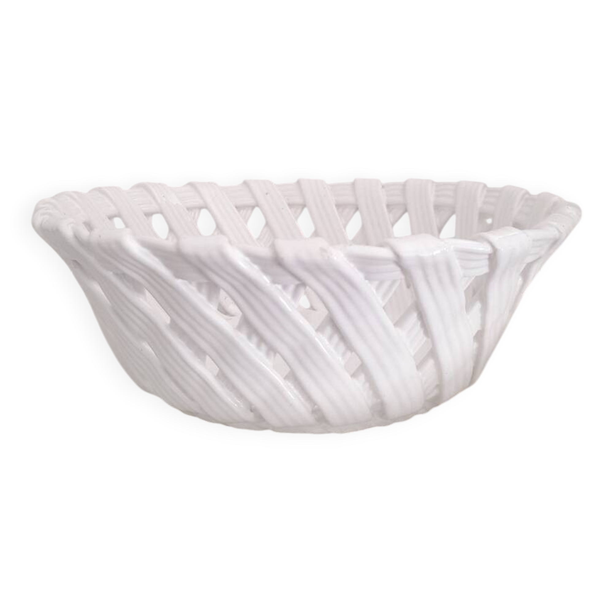 Italian woven ceramic basket