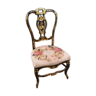 chair Napoleon III gilded wood mother-of-pearl XIXth