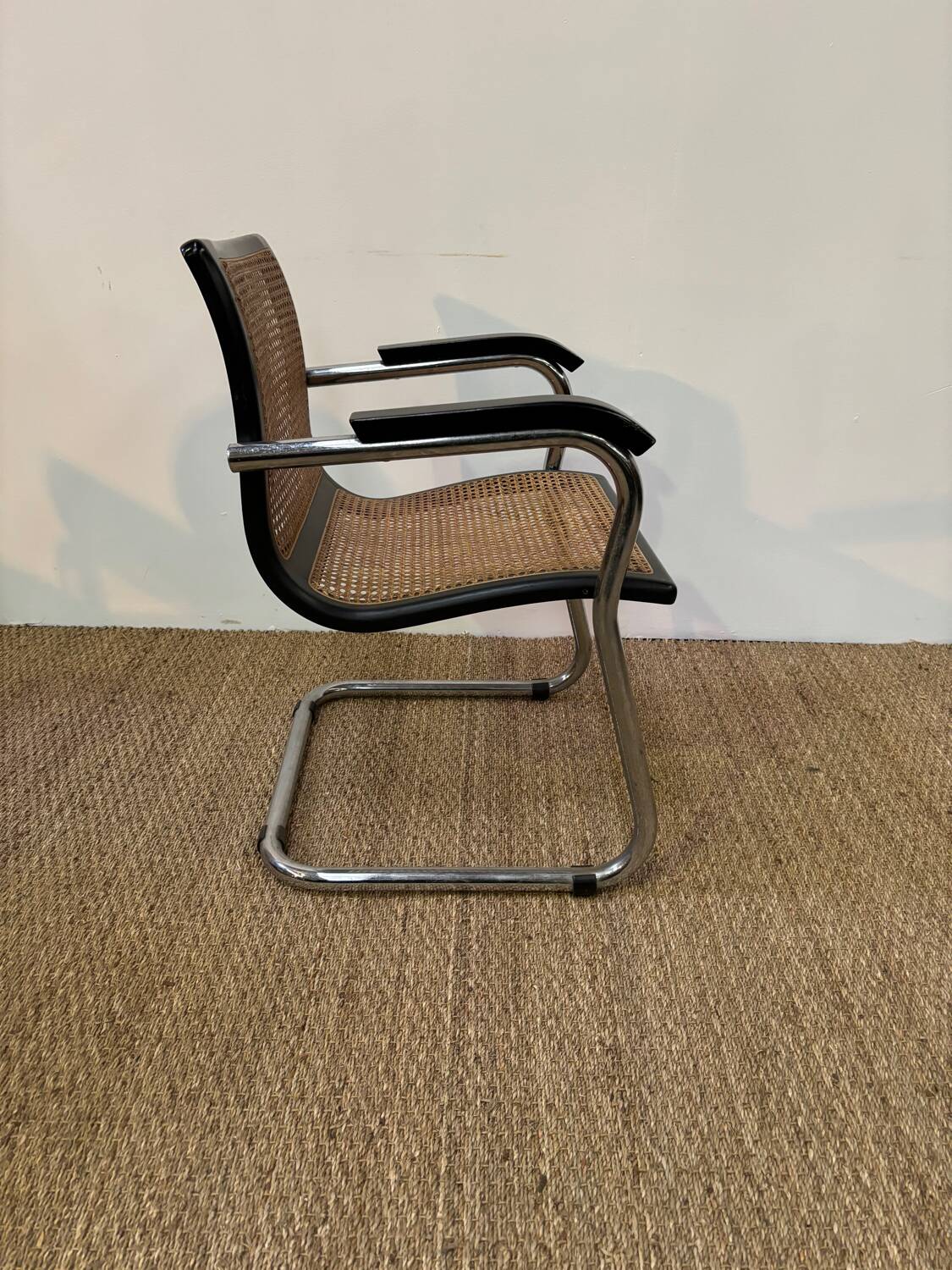 Marcel Breuer style  armchair molded cane seat