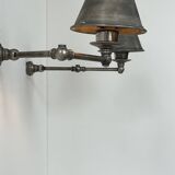 Pairs of adjustable vintage wall lights in steel, France, 1970.